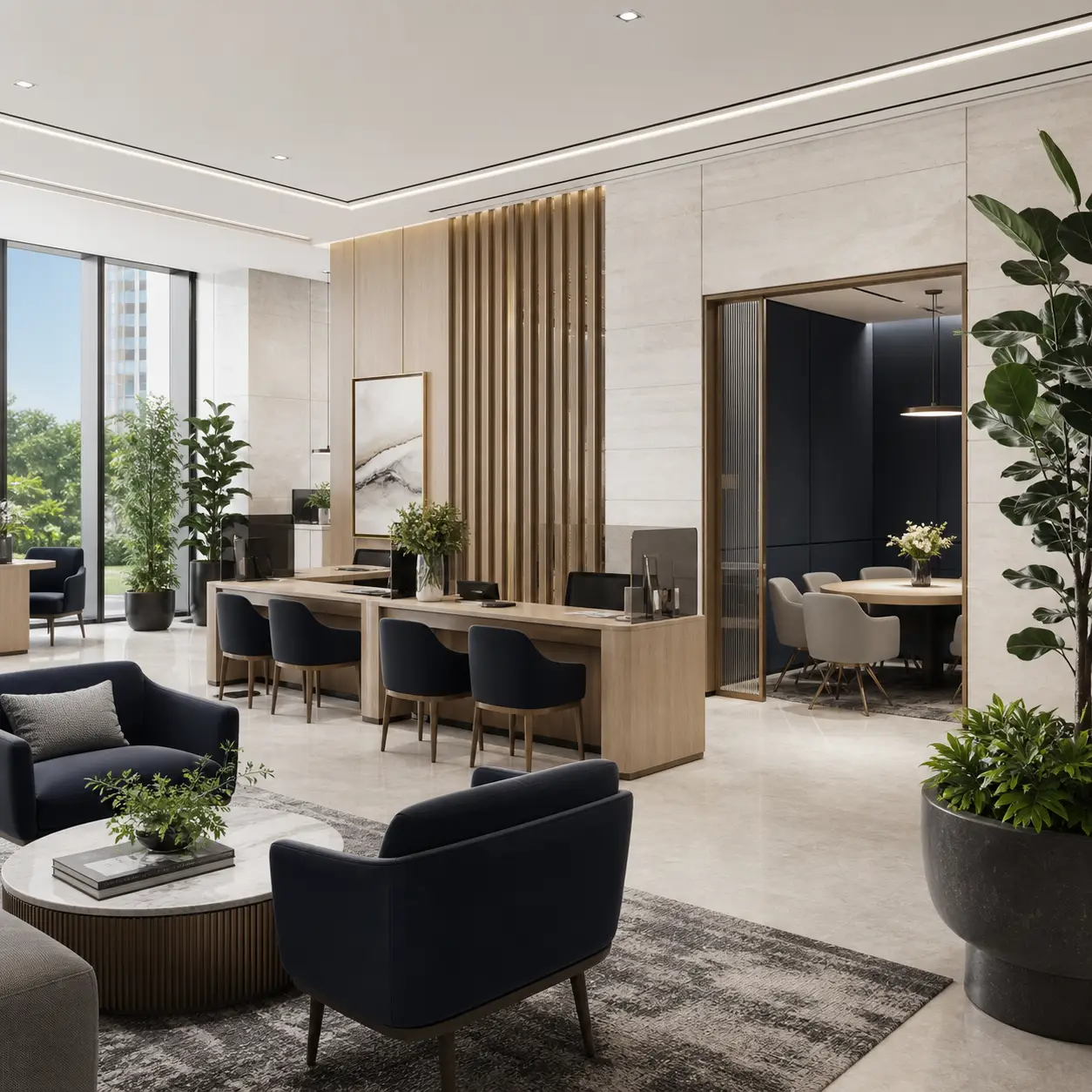 Banking services lounge in the Sobha Hennur amenities visual guide