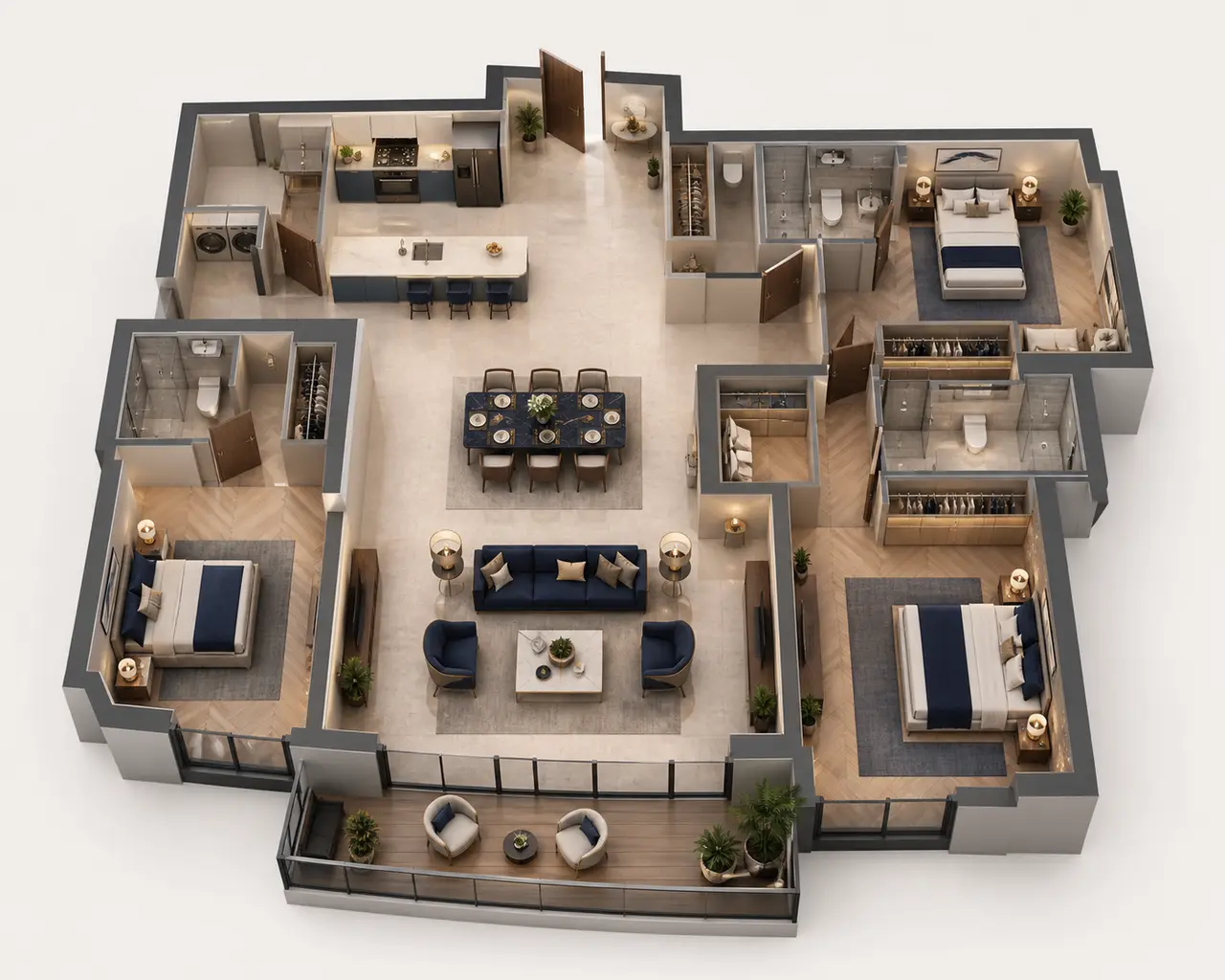 Sobha Hennur 3 BHK Luxe floor plan study for comparing room relationships